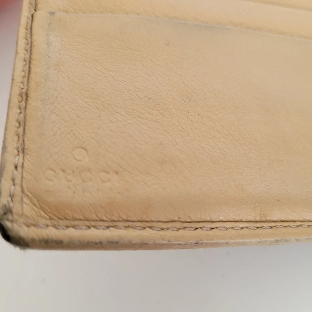 Gucci GG Supreme Canvas Bifold Wallet Tan Leather Monogram 212090-0959